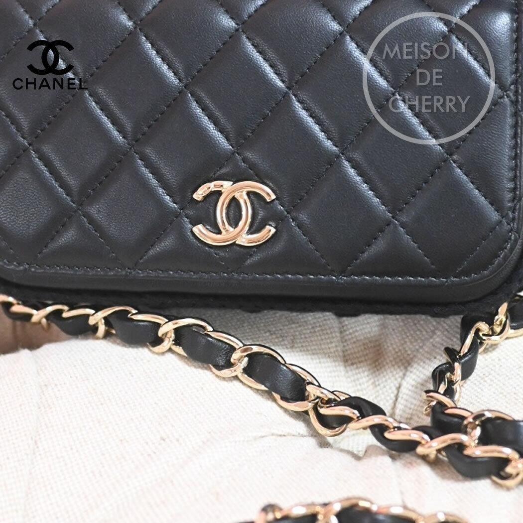 希少♡CHANEL フォンショルダー♡ブラック♡ラム